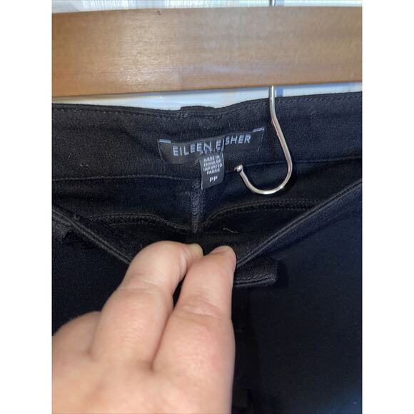 Eileen Fisher Equestrian Ponte Black Slim Zip Ankle Pants Petite PP - Picture 2 of 6